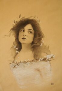 ritratto a matita, attrice Marie Doro, arte artista